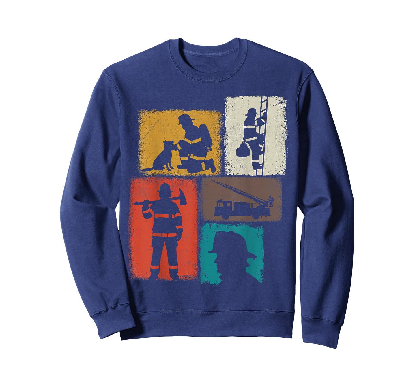 Firefighter Vintage Collage Fireman Men Hero T-Shirt