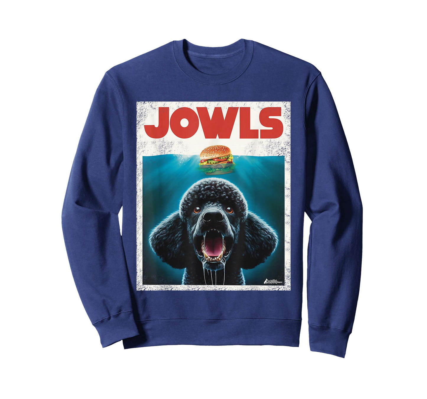 Funny Poodle Black Standard Poodle Jowls Burger Cute Dog Mom T-Shirt