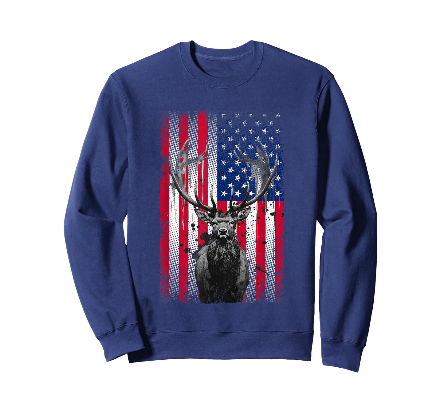 American Flag Outdoor Antlers Elk Deer T-Shirt for Women Kids Men