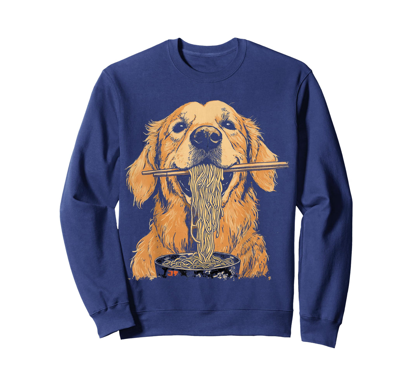 Funny Golden Retriever Dog Eating Ramen Noodles T-Shirt