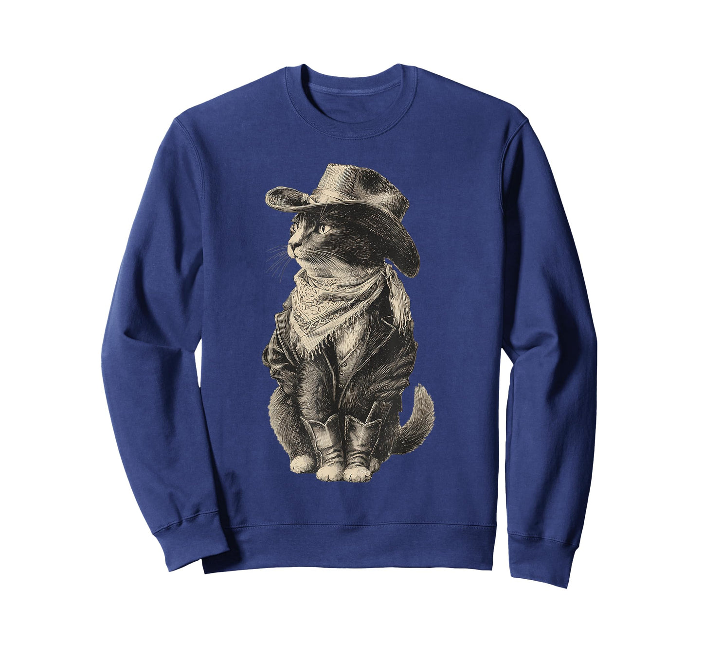 Country Western Vintage Cowgirl Funny Cowboy Cat T-Shirt