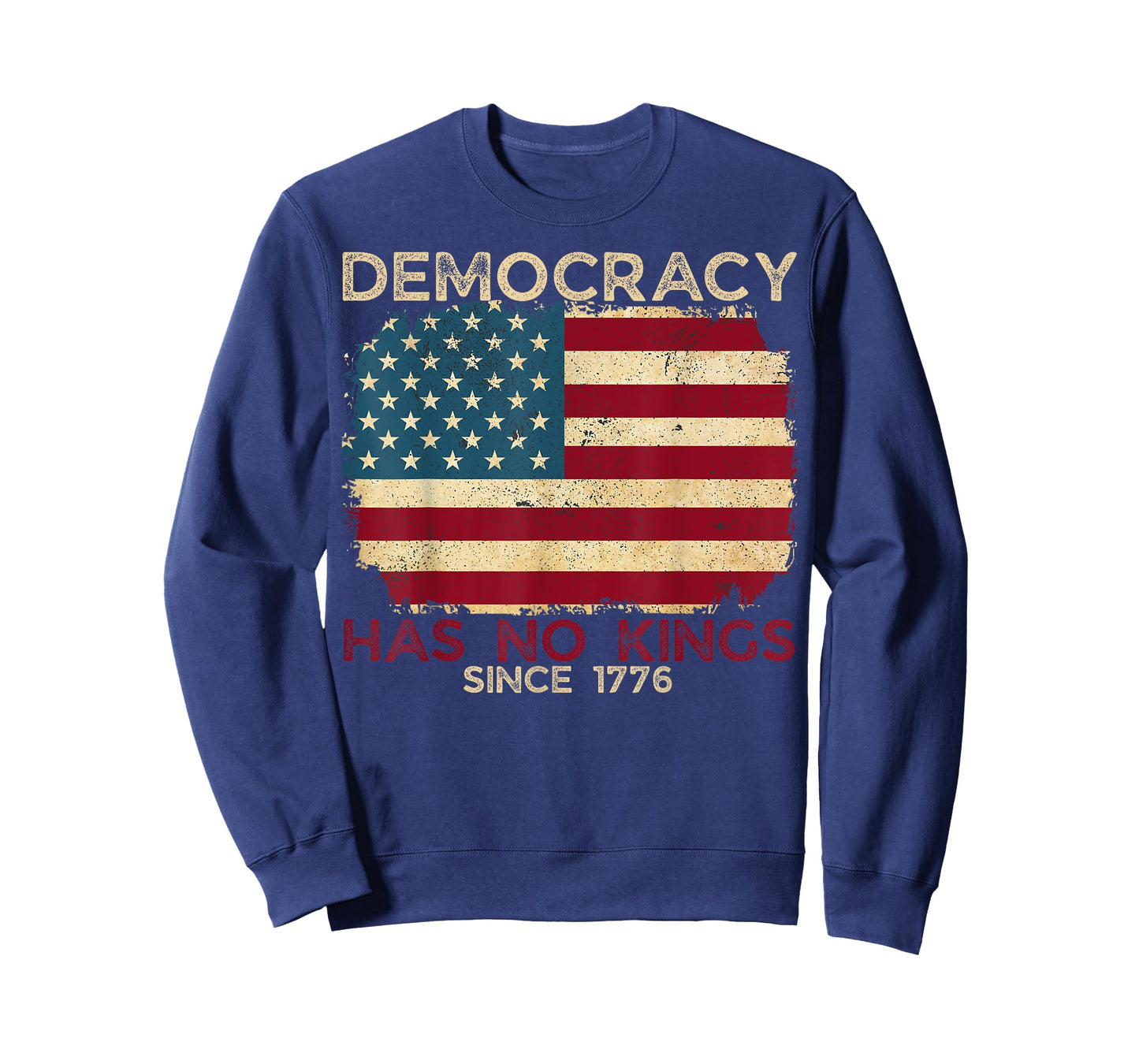 Democracy Has No King We The People Patriotic USA Flag T-Shirt