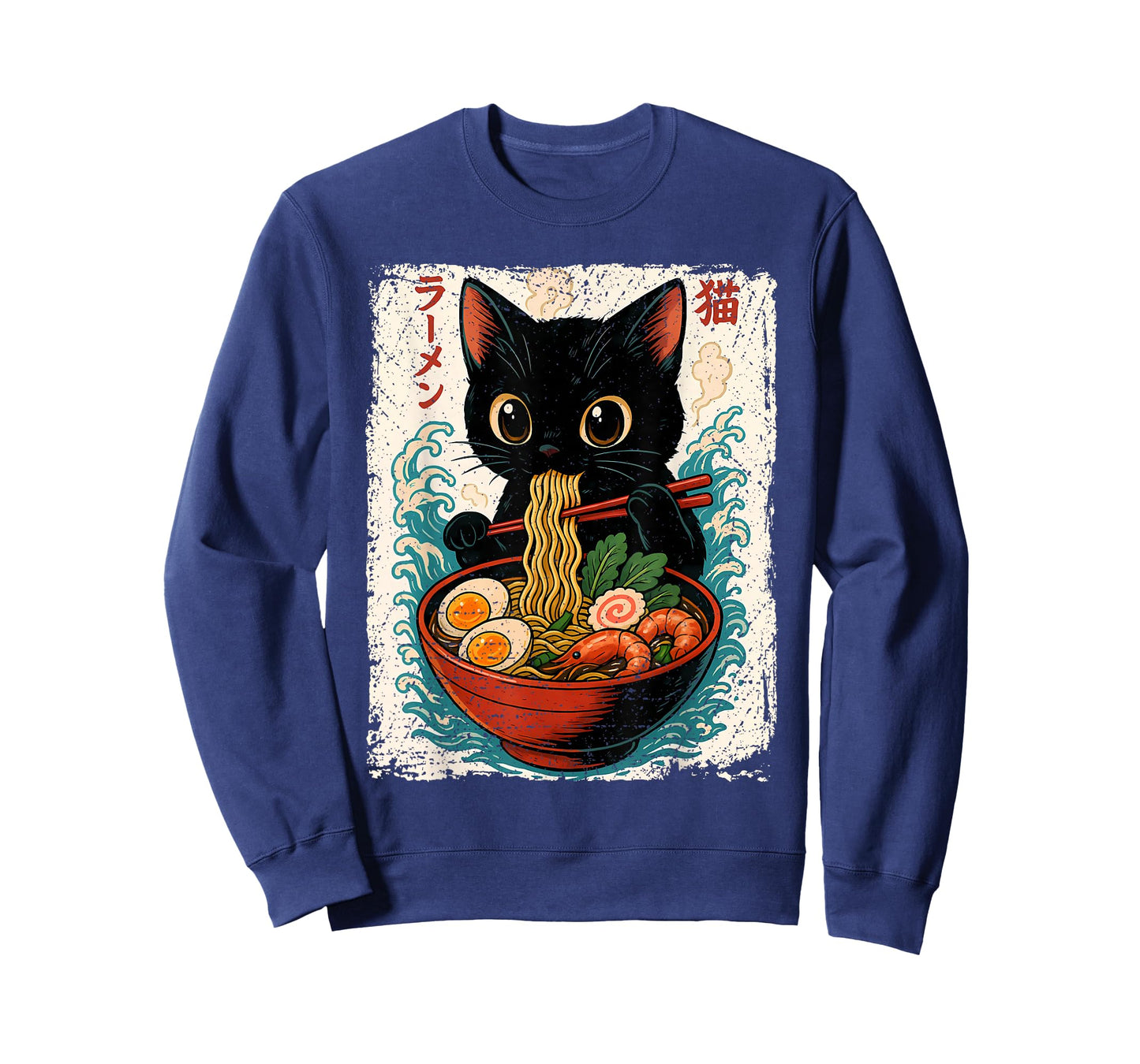 Kawaii Cat Eating Ramen Anime Japanese Noodles Cat Lover T-Shirt