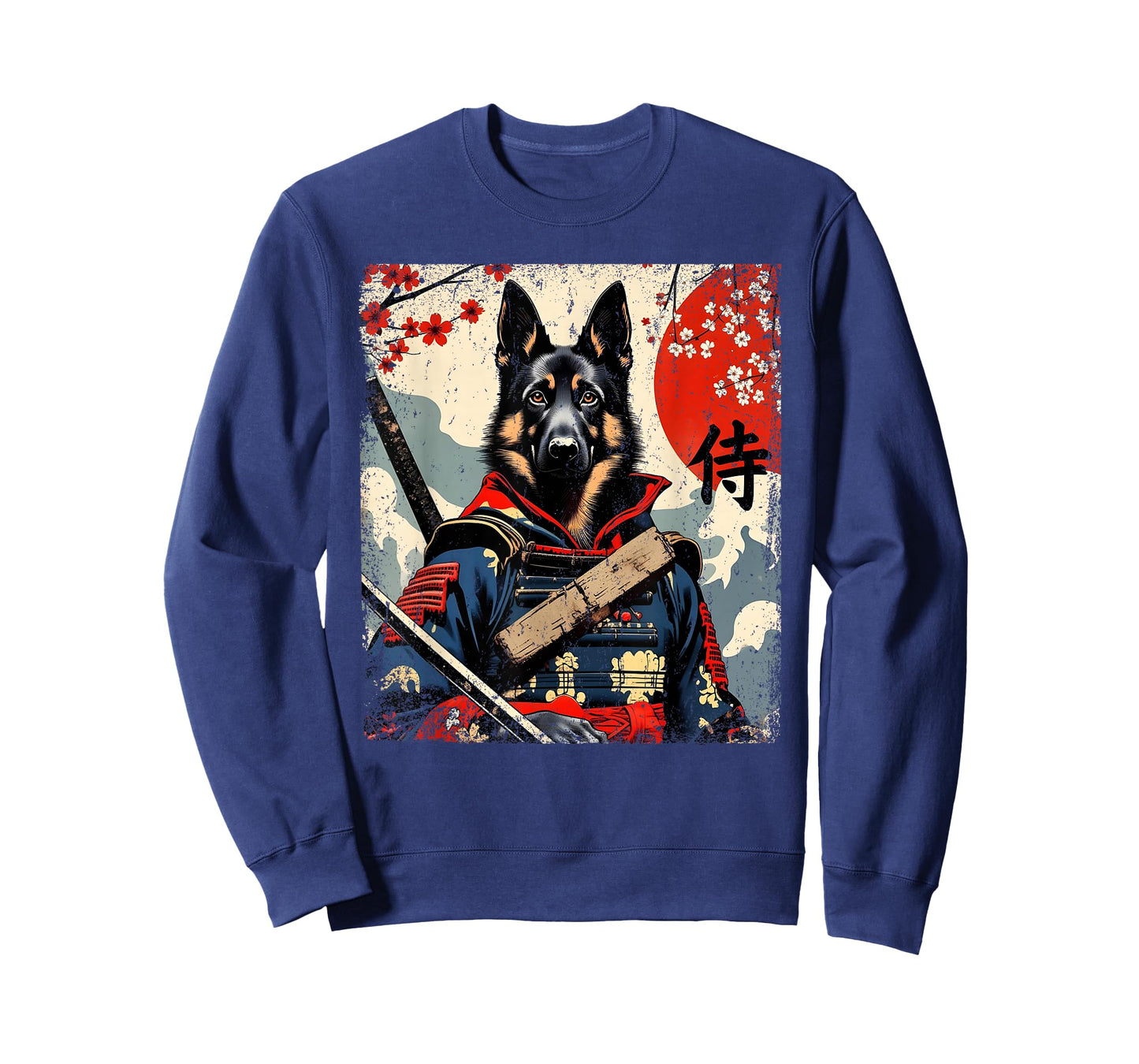 Japanese Samurai German Shepherd Kawaii Ukiyo-e Ninja Dog T-Shirt