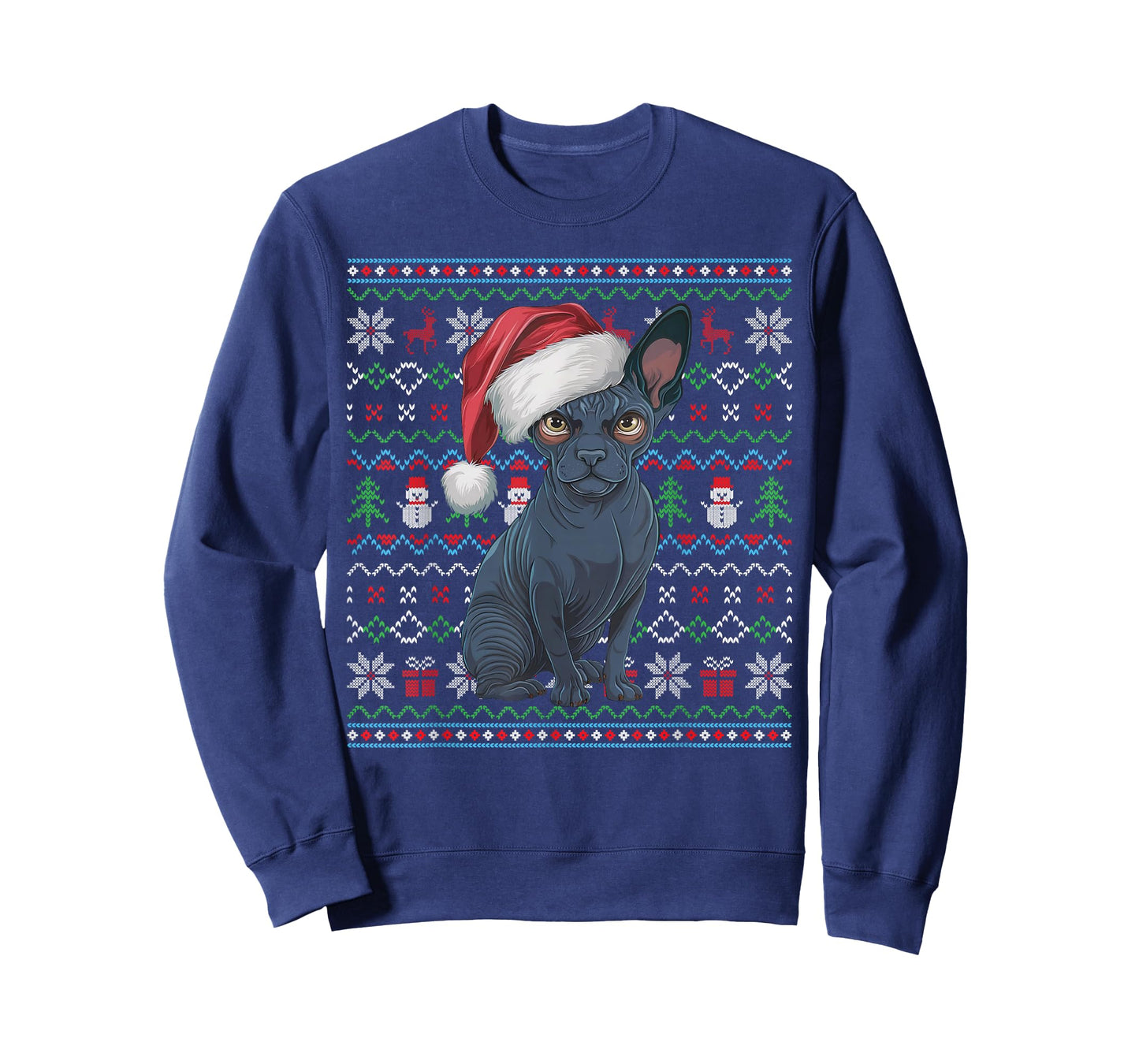 Ugly Sphynx Dog Lovers Xmas Sweater Santa Christmas T-Shirt