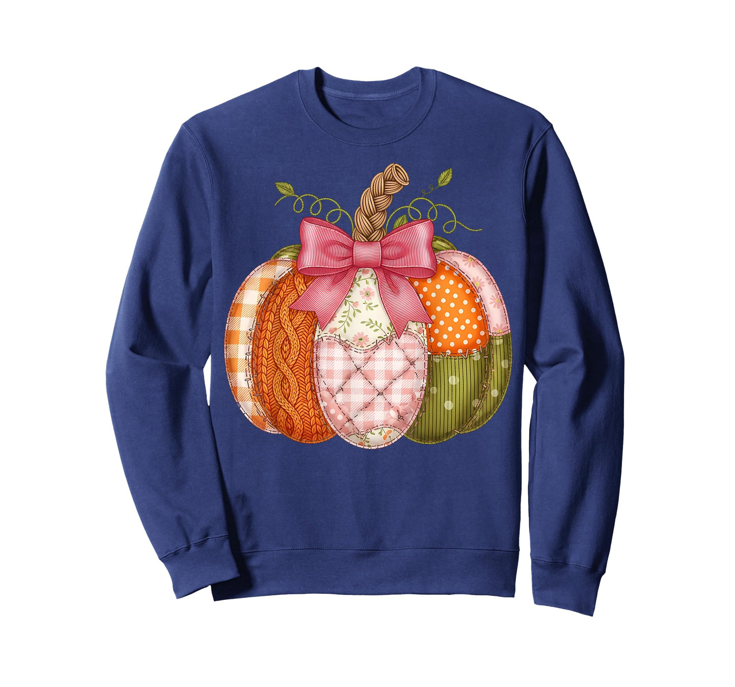Pumpkin Patchwork Retro Boho Floral Fall T-Shirt