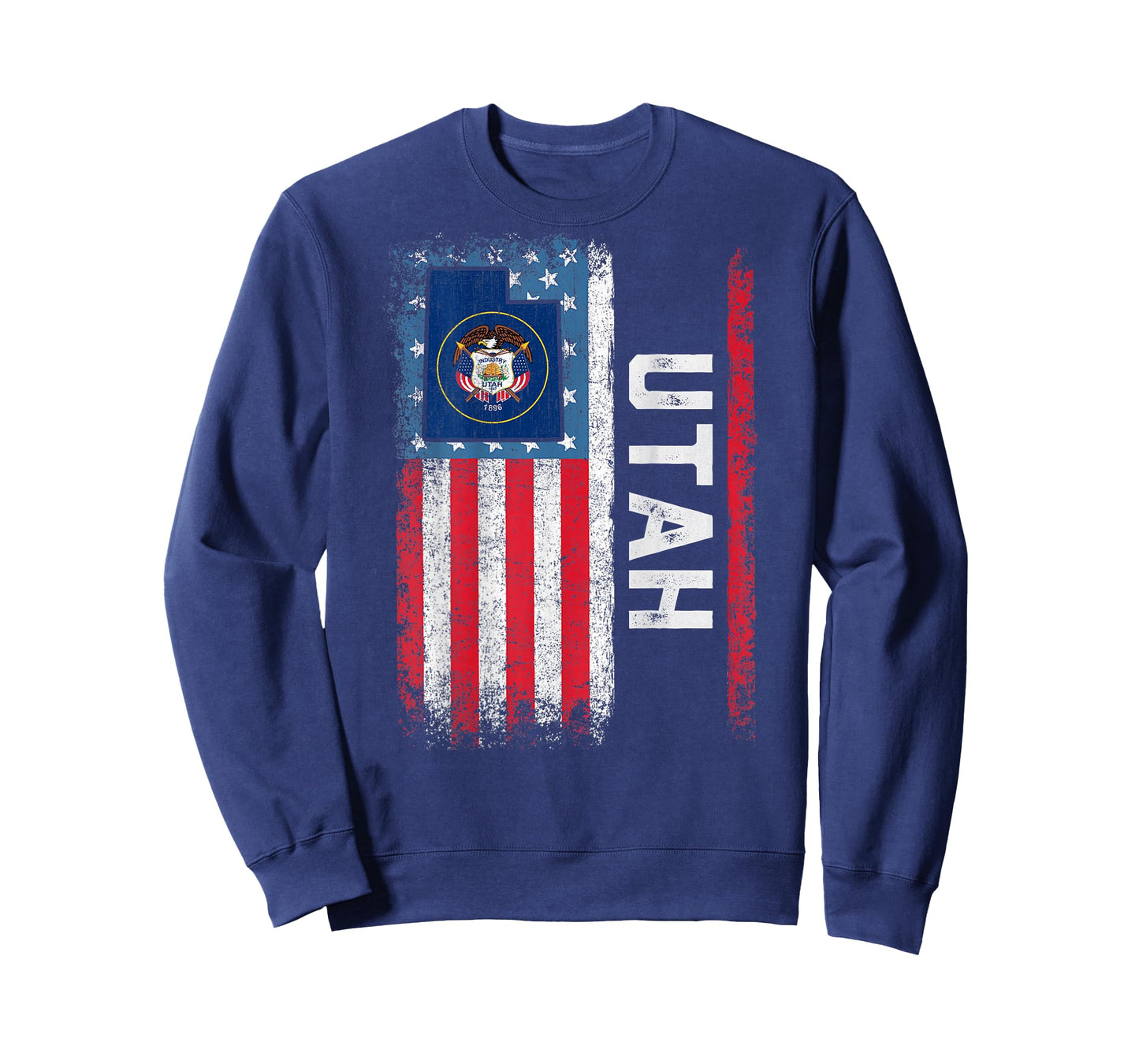 Vintage Utah State USA Flag Shirt Utah (On Back) T-Shirt