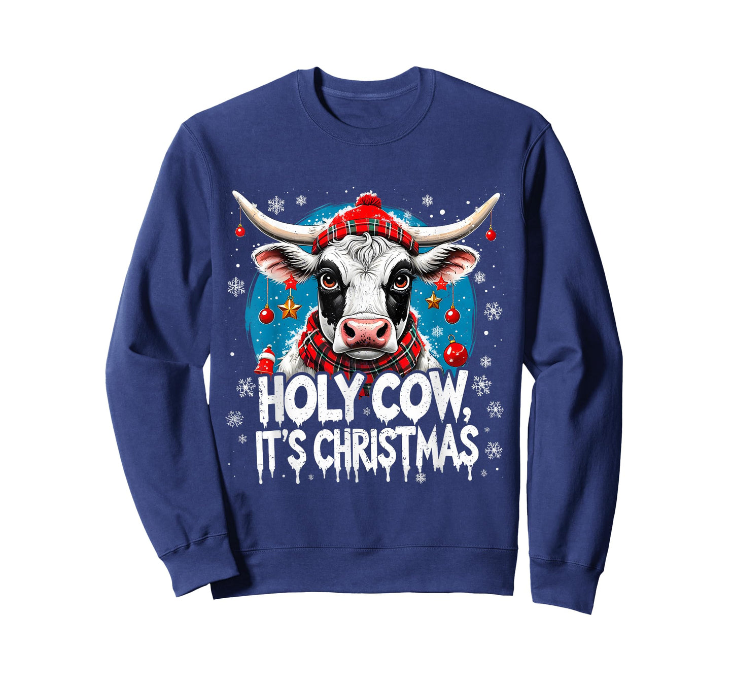 Holy Cow It’s Christmas Funny Farm Holiday Design T-Shirt