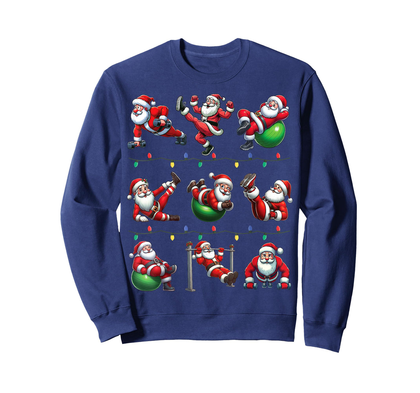 Santa Fitness Collection Gym Workout Weightlifting Christmas T-Shirt