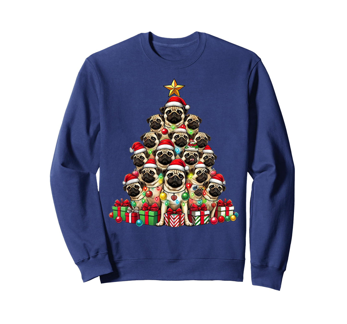 Dog Pug Christmas Tree Funny Pug Xmas T-Shirt