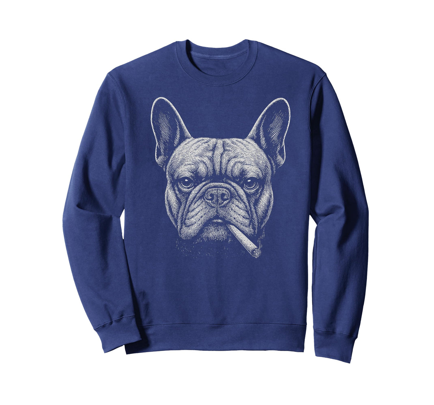 Graphic Art Animal Lover Adult French Bulldog Smoking Funny T-Shirt