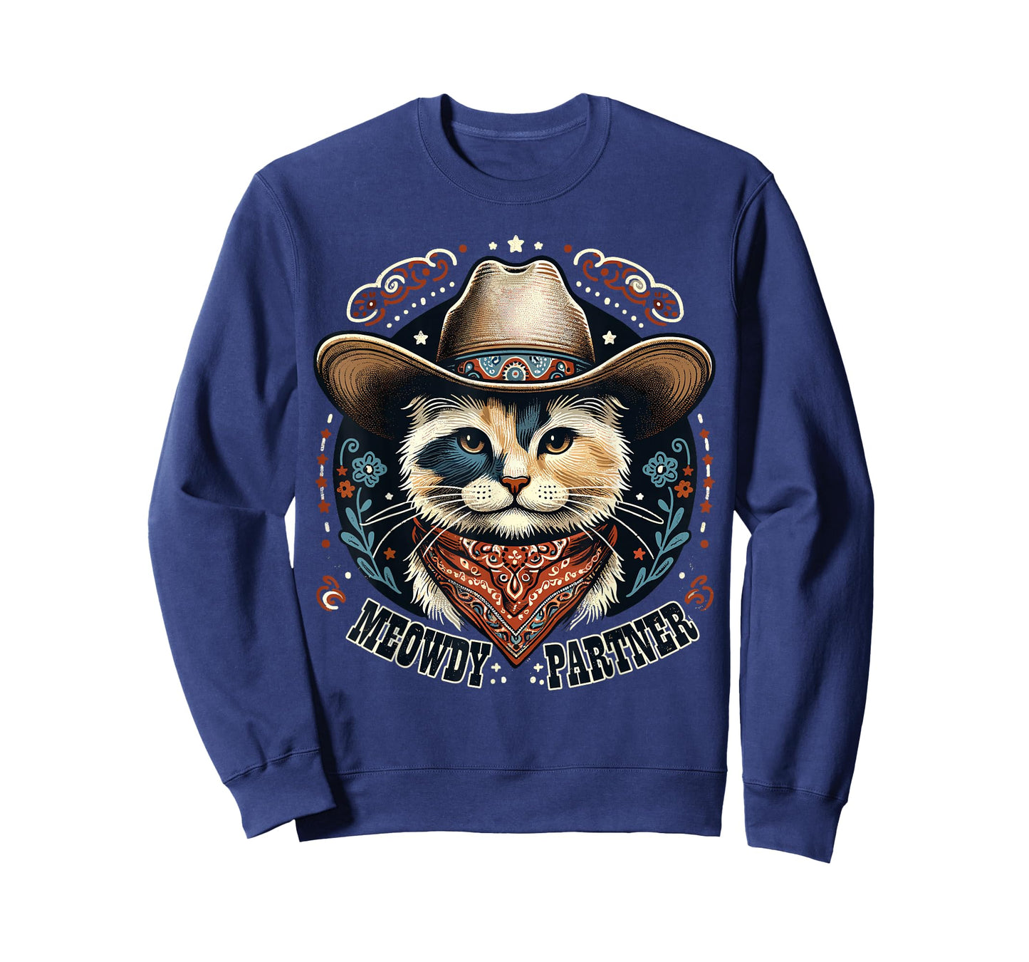 Meowdy Partner Cat Cowboy Hat Howdy Funny Country Western T-Shirt