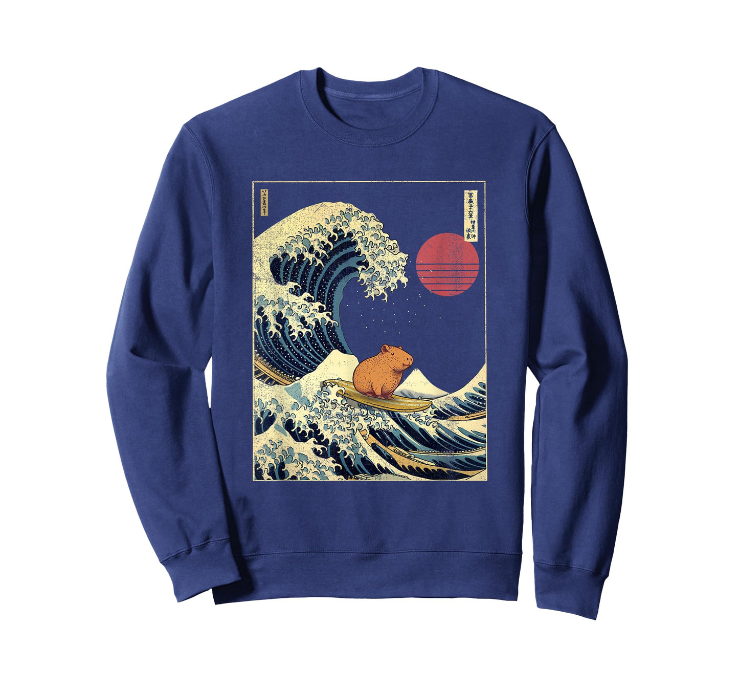Capybara Japanese Kanagawa Wave Funny Surf Animal T-Shirt