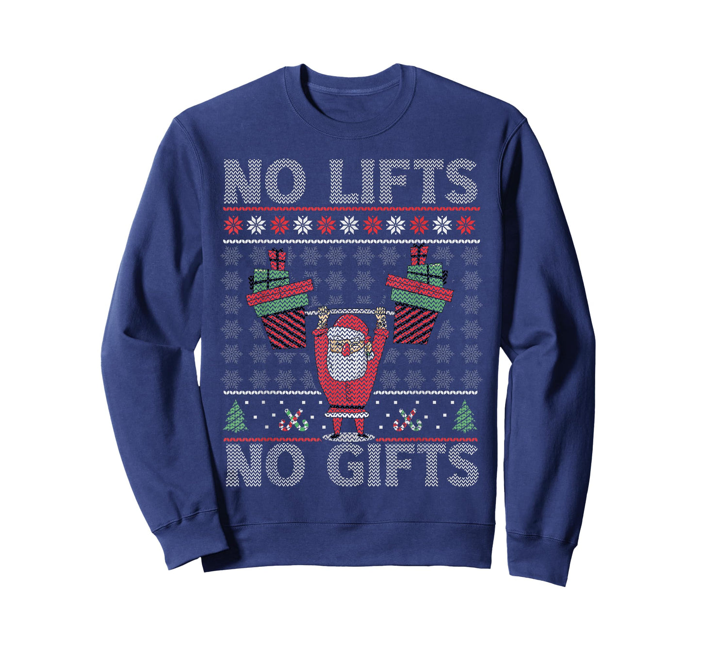 No Lifts No Gifts Christmas Gym Ugly Santa T-Shirt
