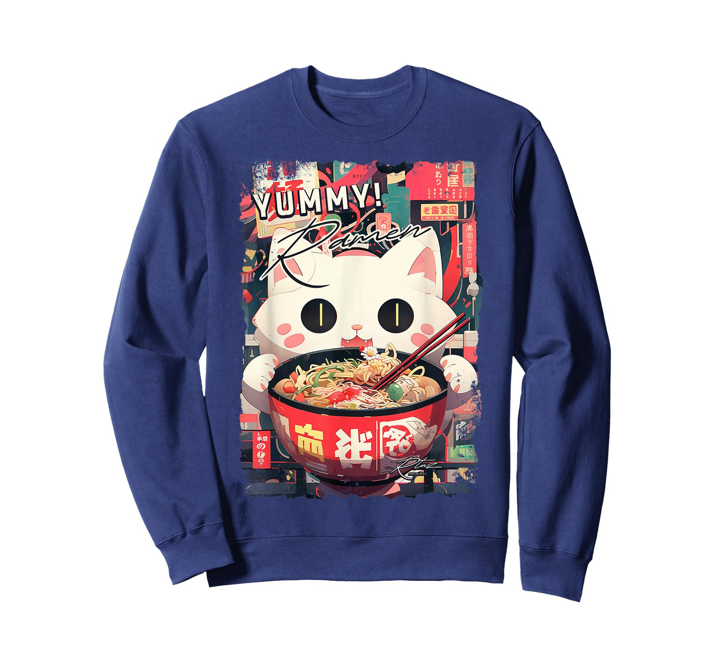 Ramen Noodles Cat Japan Y2K Kawaii Retro Cats Manga Anime T-Shirt