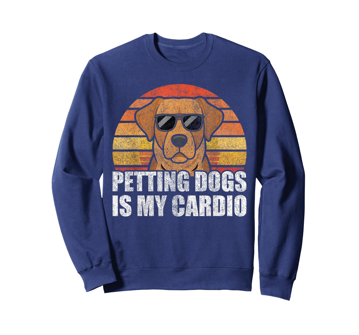 Retro Petting Dogs Is My Cardio Funny Dog Lover Dog Owner T-Shirt