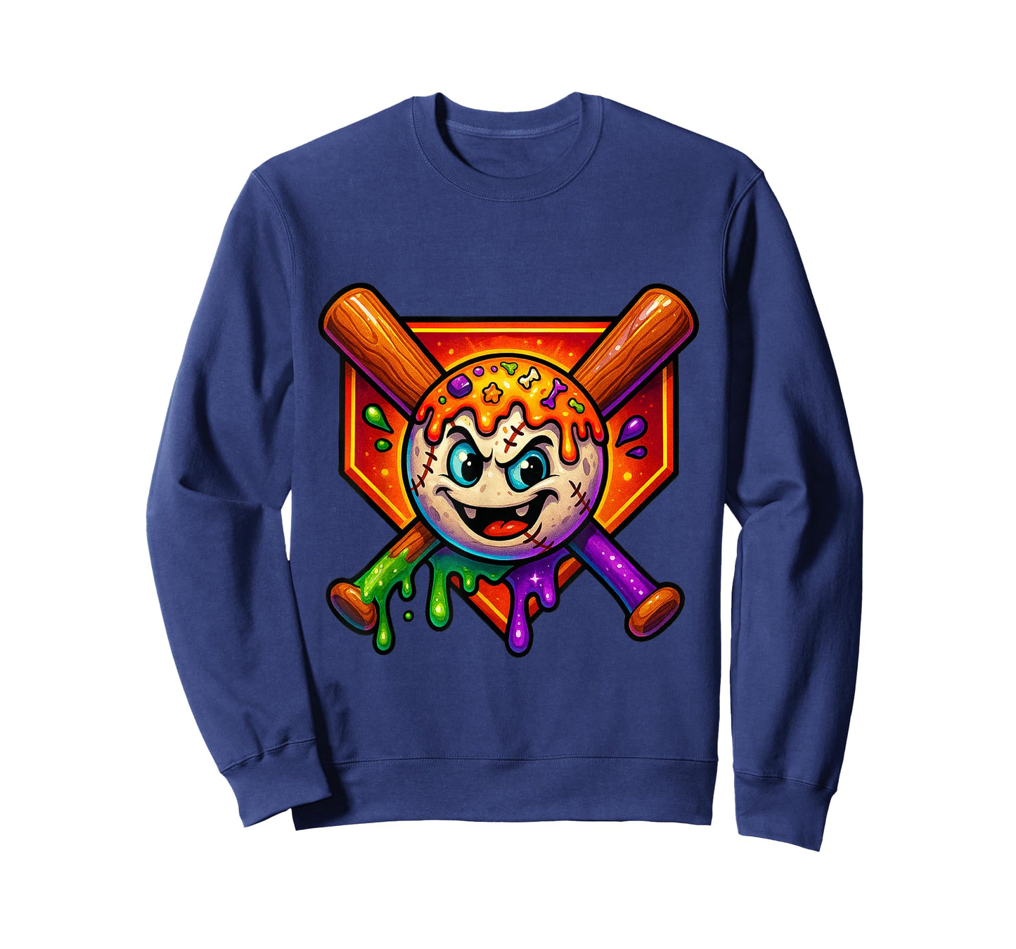 Halloween Drip Baseball Costume Scary Ice Cream Ball Men Kid T-Shirt