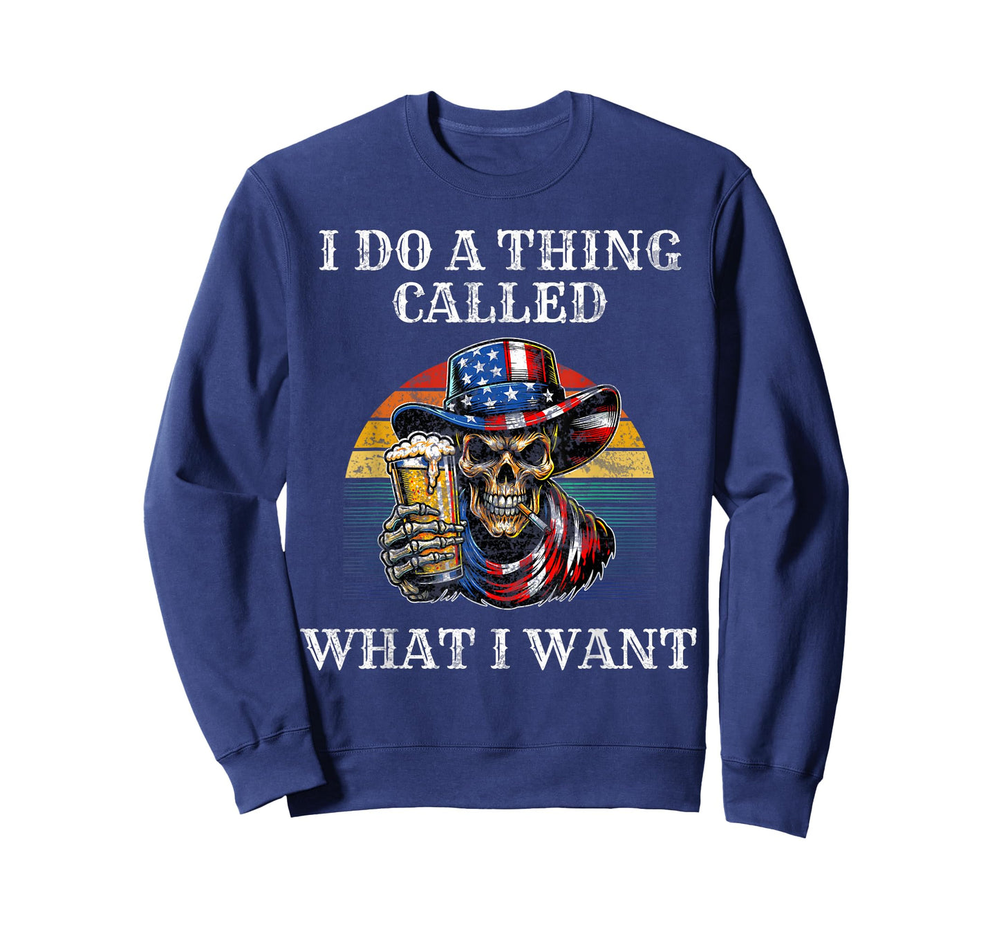 I Do a Thing Called What I Want Skull Cowboy American Mens T-Shirt
