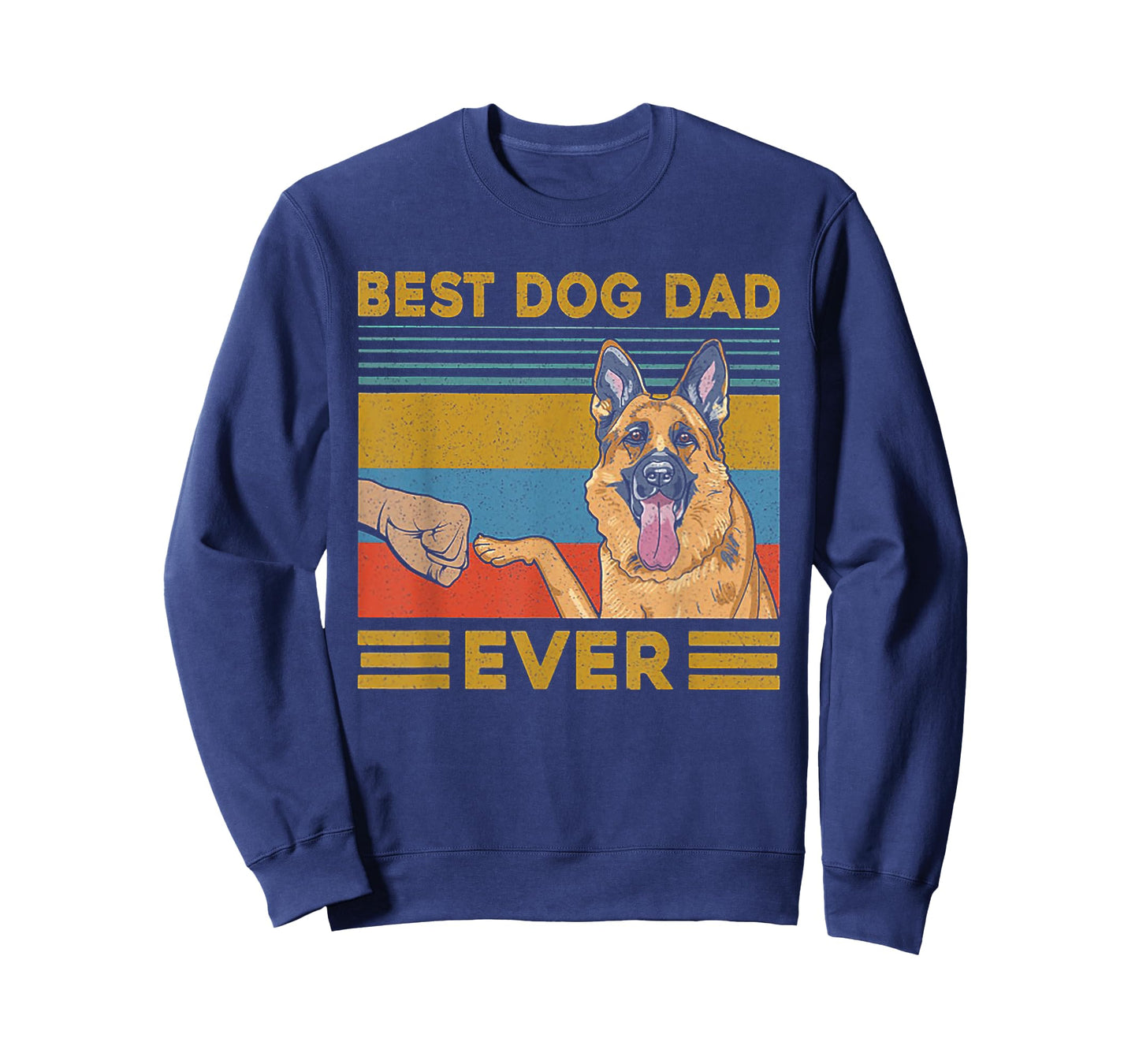 Best Dog Dad Ever German Shepherd Retro Vintage T-Shirt