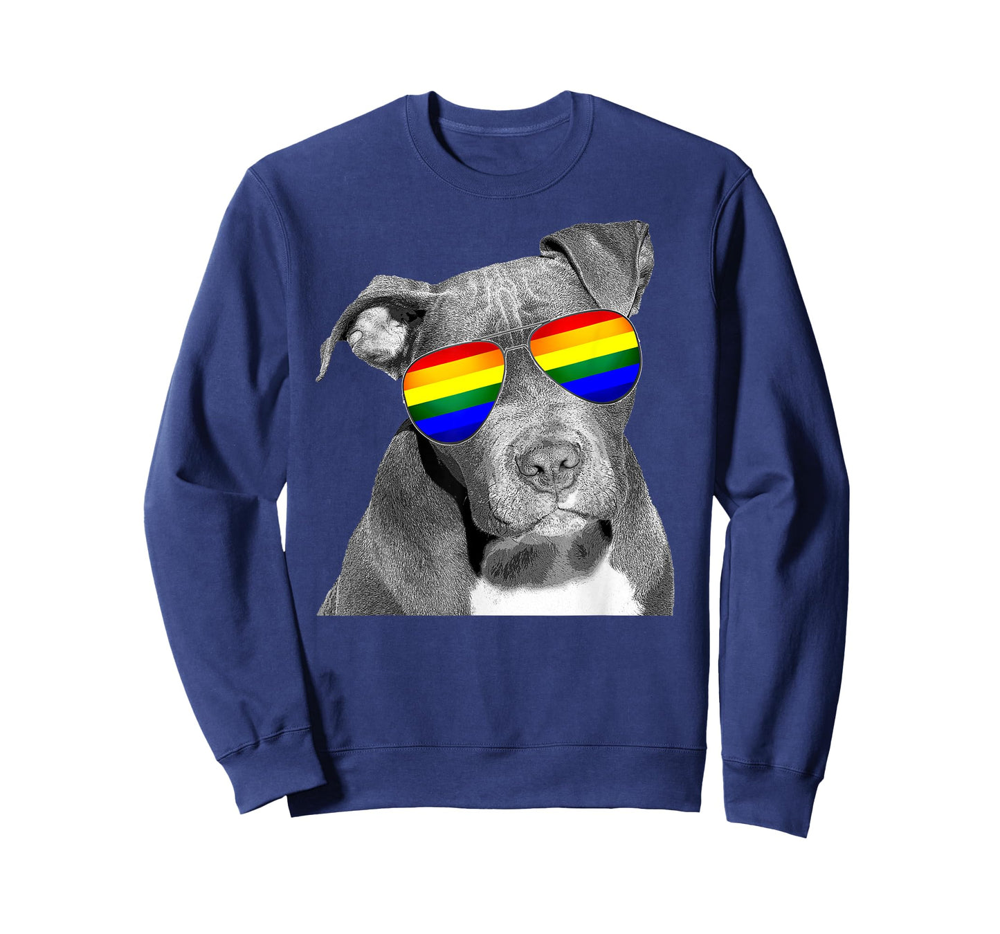 Pitbull Gay Pride Dog Clothing LGBT Funny Gift Rainbow Flag T-Shirt for Men Women