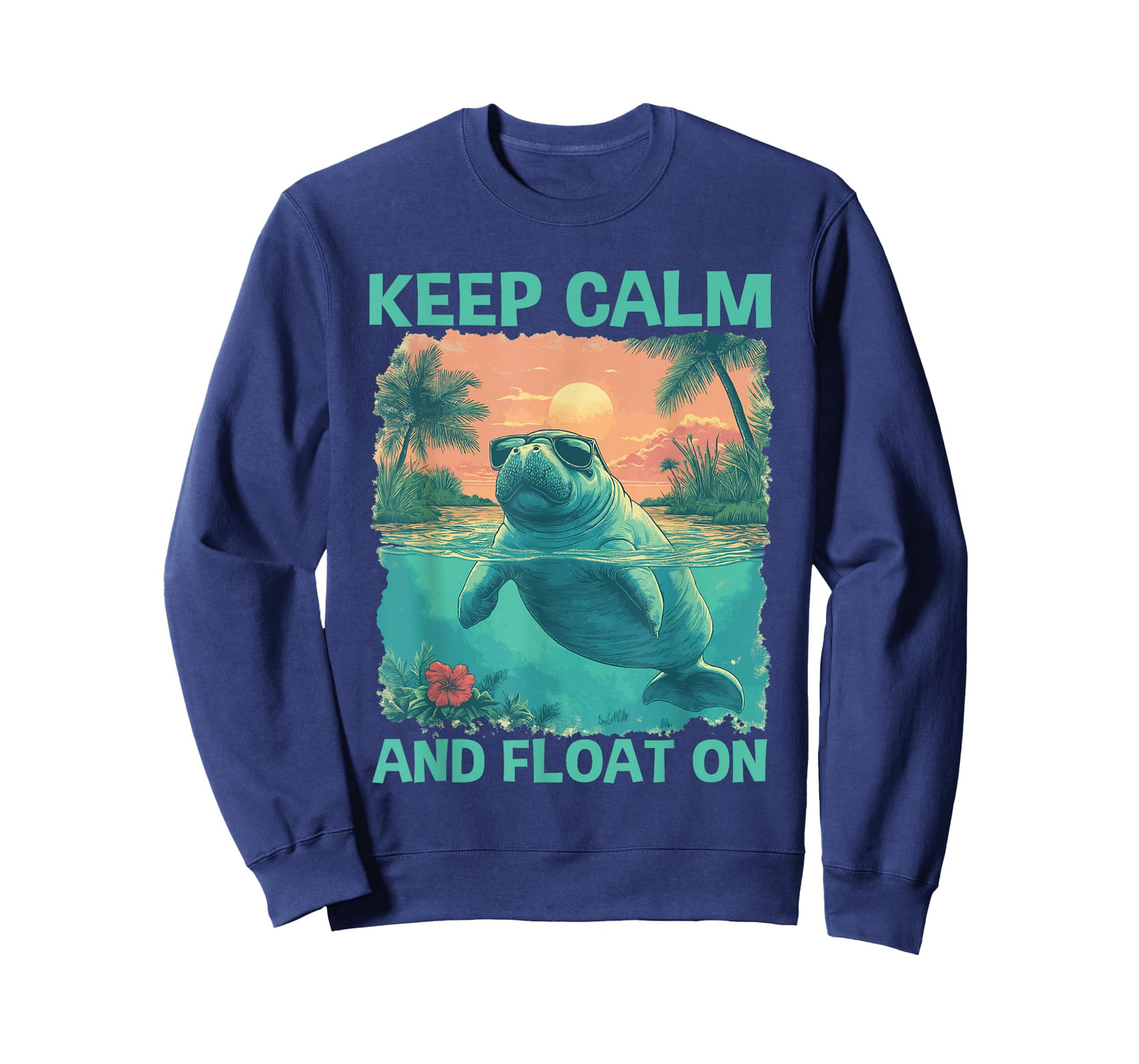 Ocean Animal Sea Keep Calm Cool Florida Manatee T-Shirt