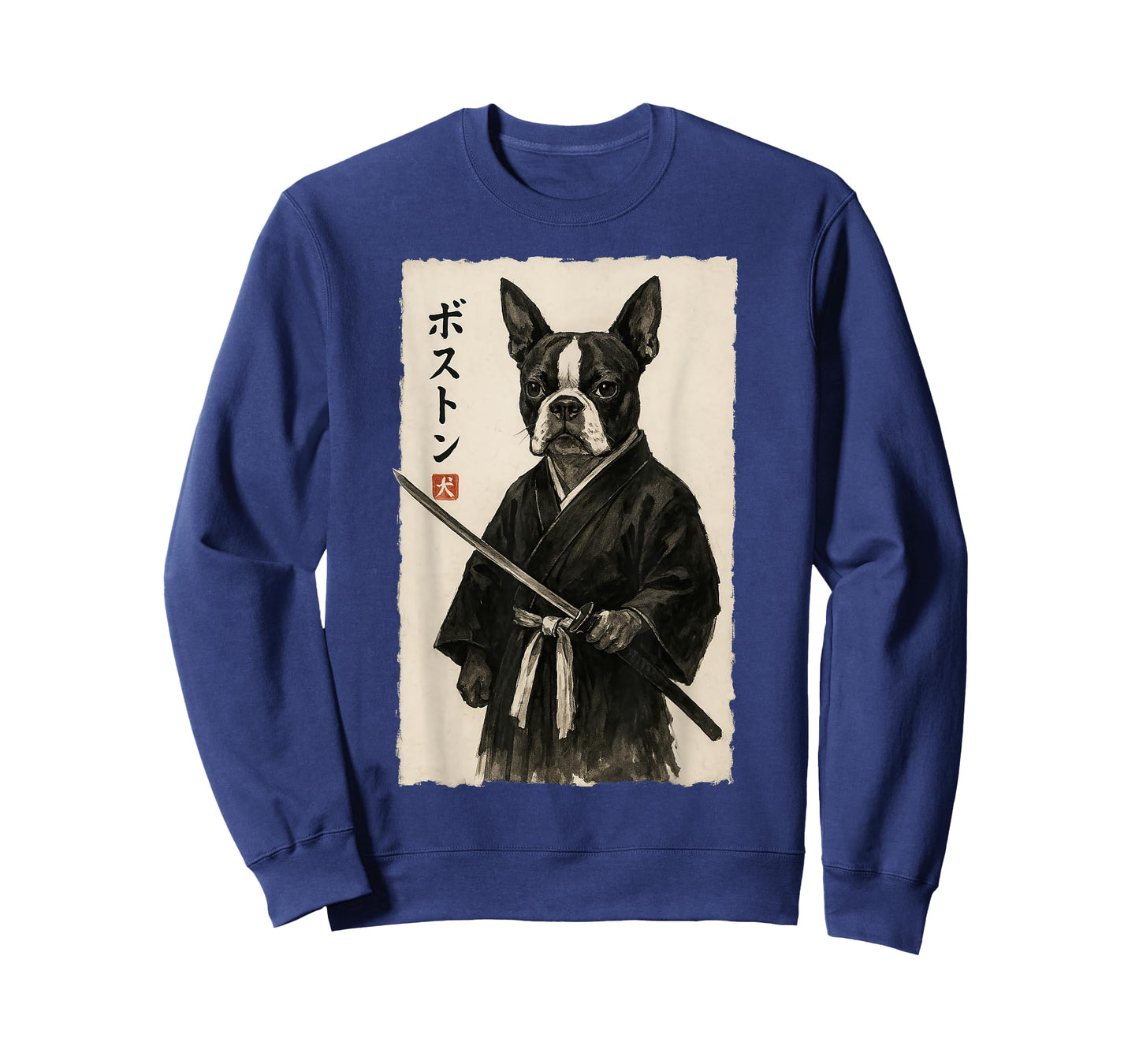 Boston Terrier Samurai Warrior Japanese Ukiyo-e Style Dog T-Shirt for Men Women