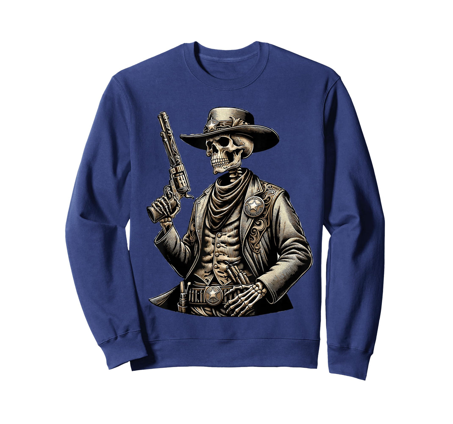 Skeleton Cowboy Gunslinger Outlaw Wild West T-Shirt
