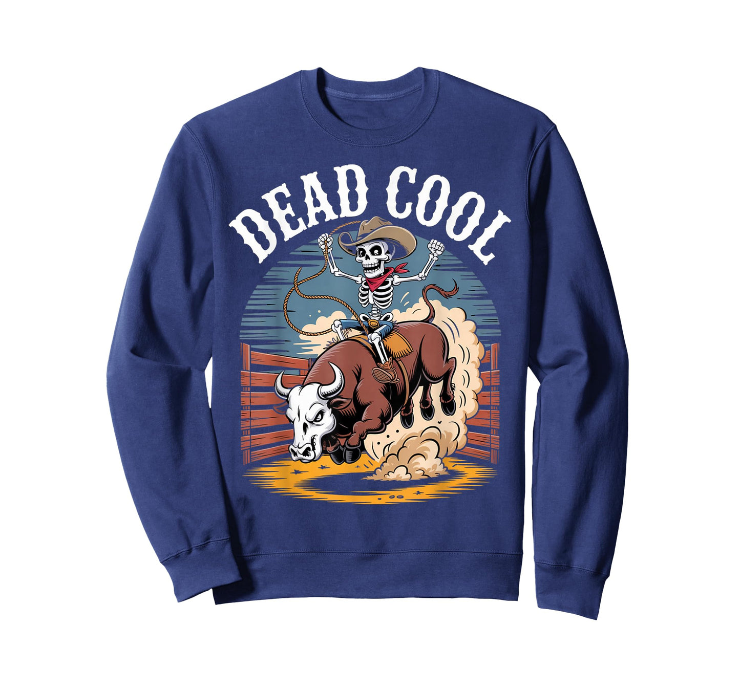 Dead Cool Skeleton Cowboy Bull Riding Rodeo Vibes T-Shirt