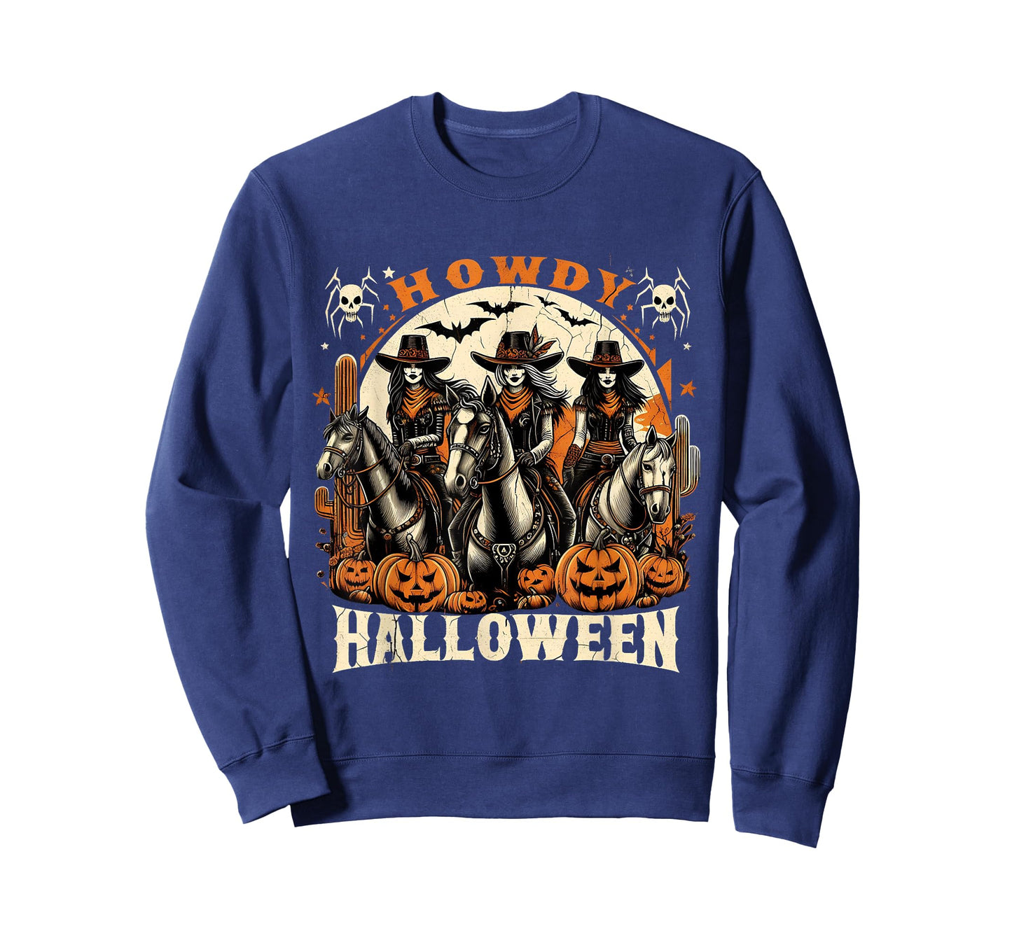 Howdy Halloween Western Cowgirls Spooky Pumpkins T-Shirt