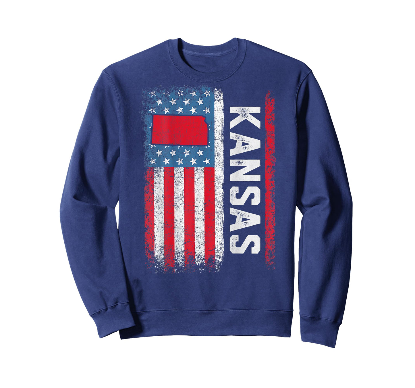 Vintage Kansas State USA Flag Shirt Kansas (On Back) T-Shirt