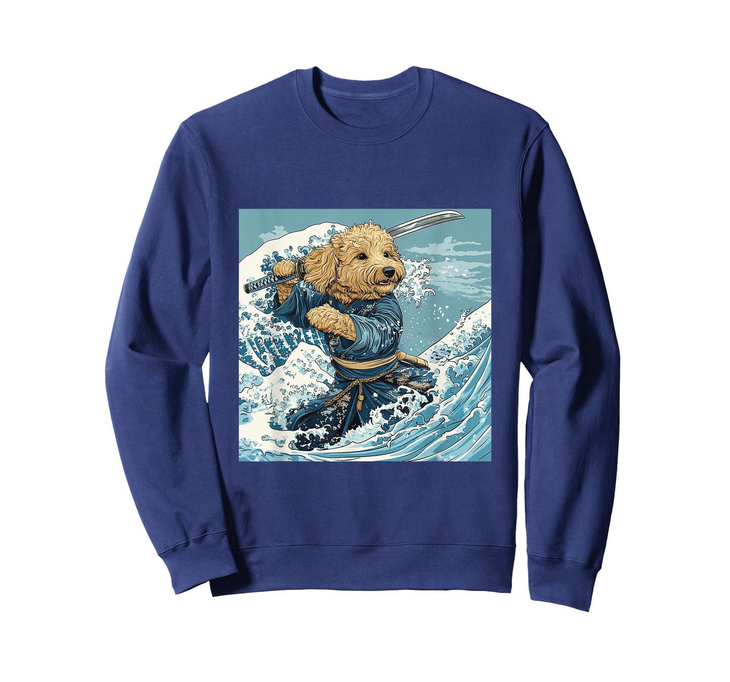 Goldendoodle Pet Dog Samurai Warrior Japanese Art Anime T-Shirt