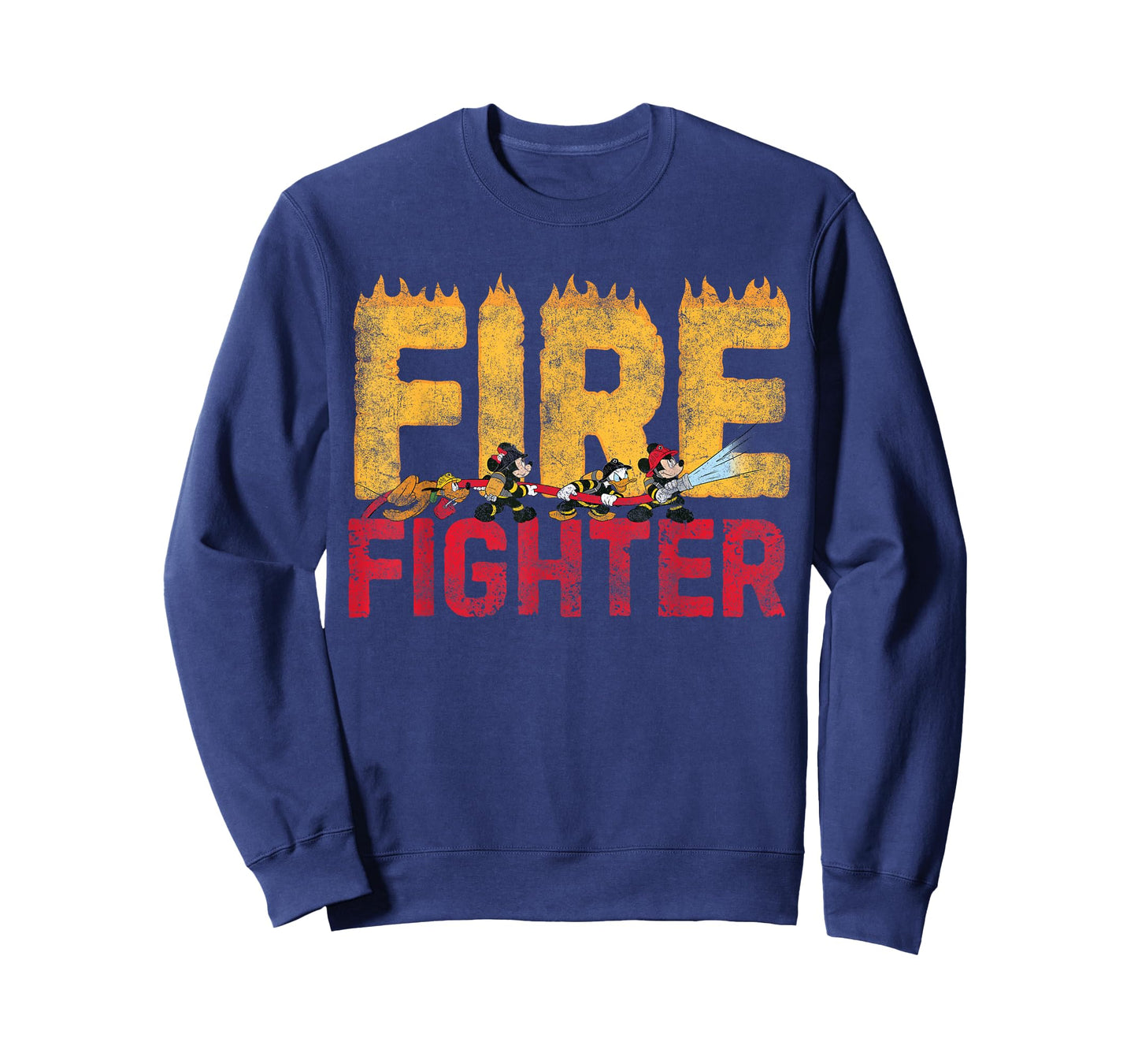 Disney Mickey and Friends Minnie Donald Pluto Fire Fighters T-Shirt Small