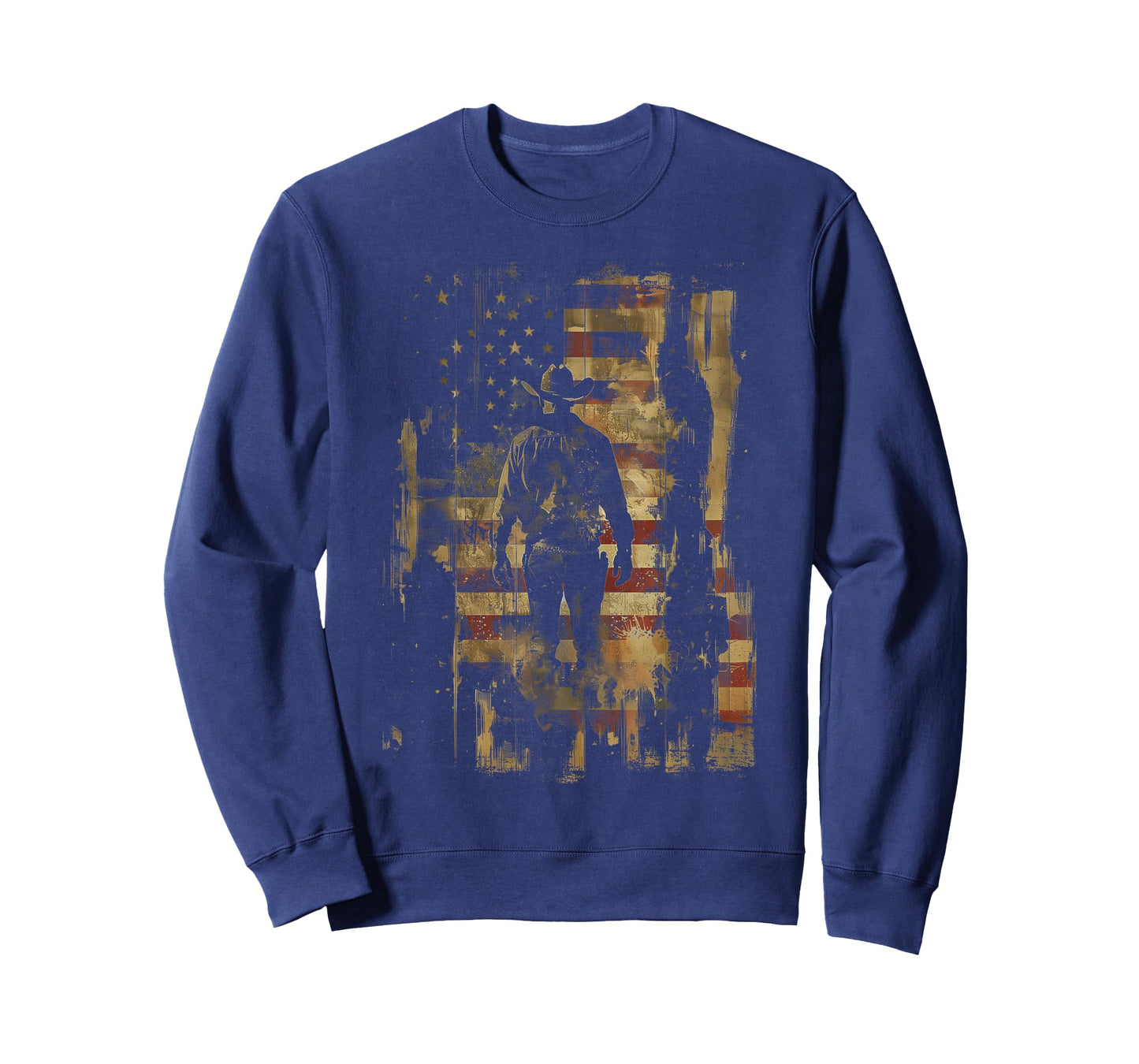 Country Outlaw Western Southern Cowboy USA Patriotic Flag T-Shirt