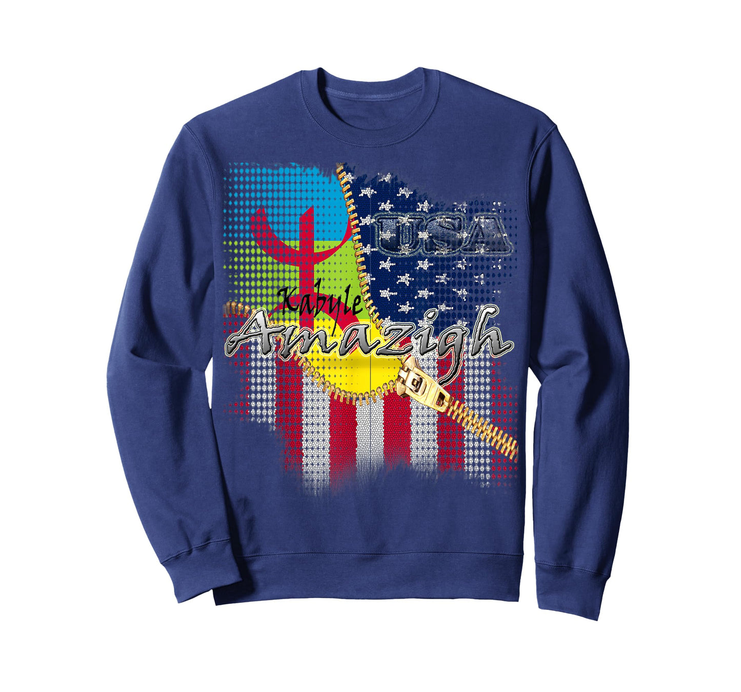 american kabyle amazigh t shirt flag for men women kids T-Shirt