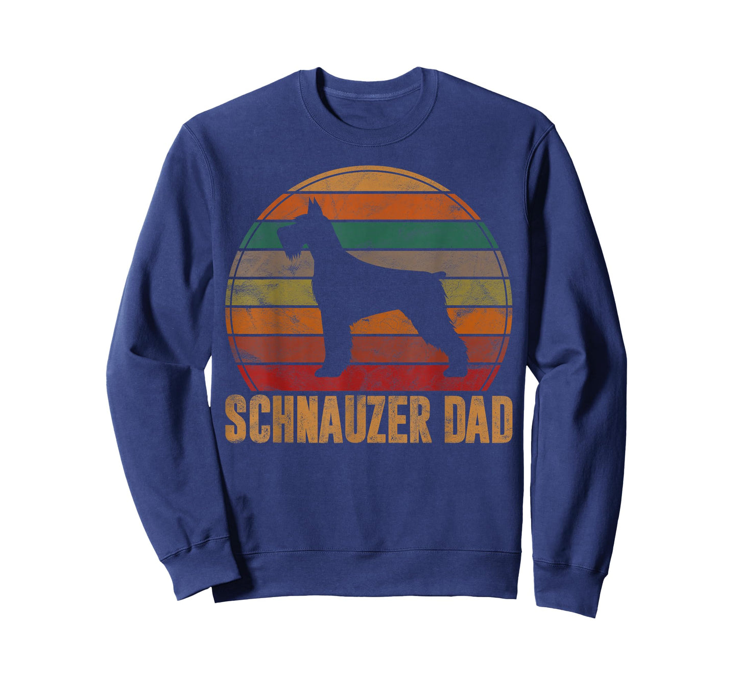 Retro Schnauzer Dad Gift Standard Giant Dog Owner Pet Father T-Shirt