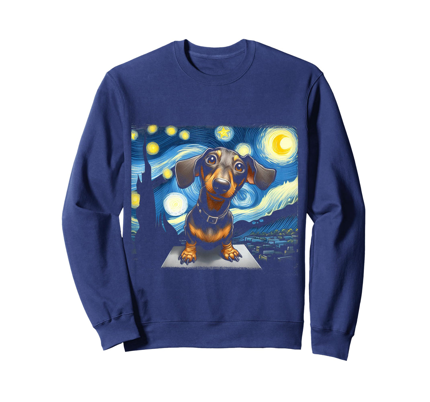 Funny Dachshunds Sausage Dogs in a Starry Night T-Shirt