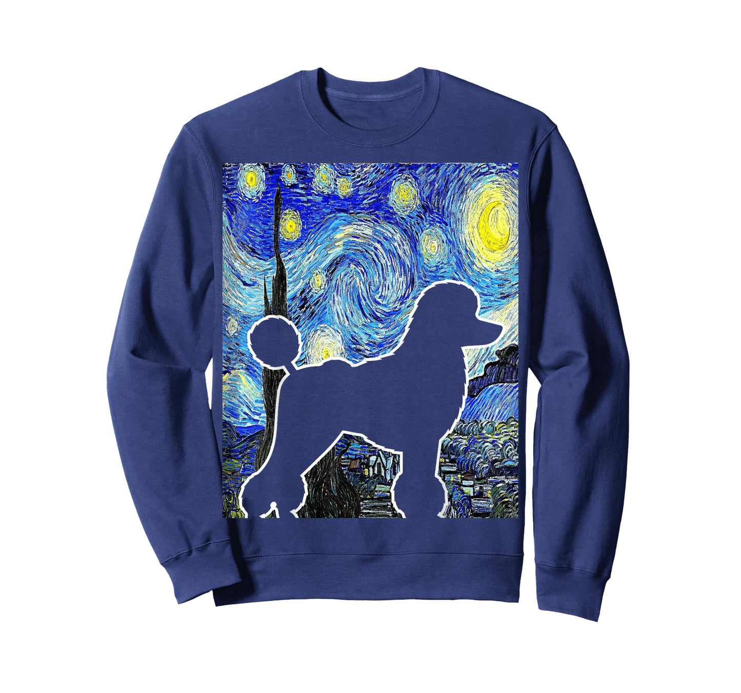 Poodle Starry Night Dog Lover Van Gogh Poodle Painting T-Shirt