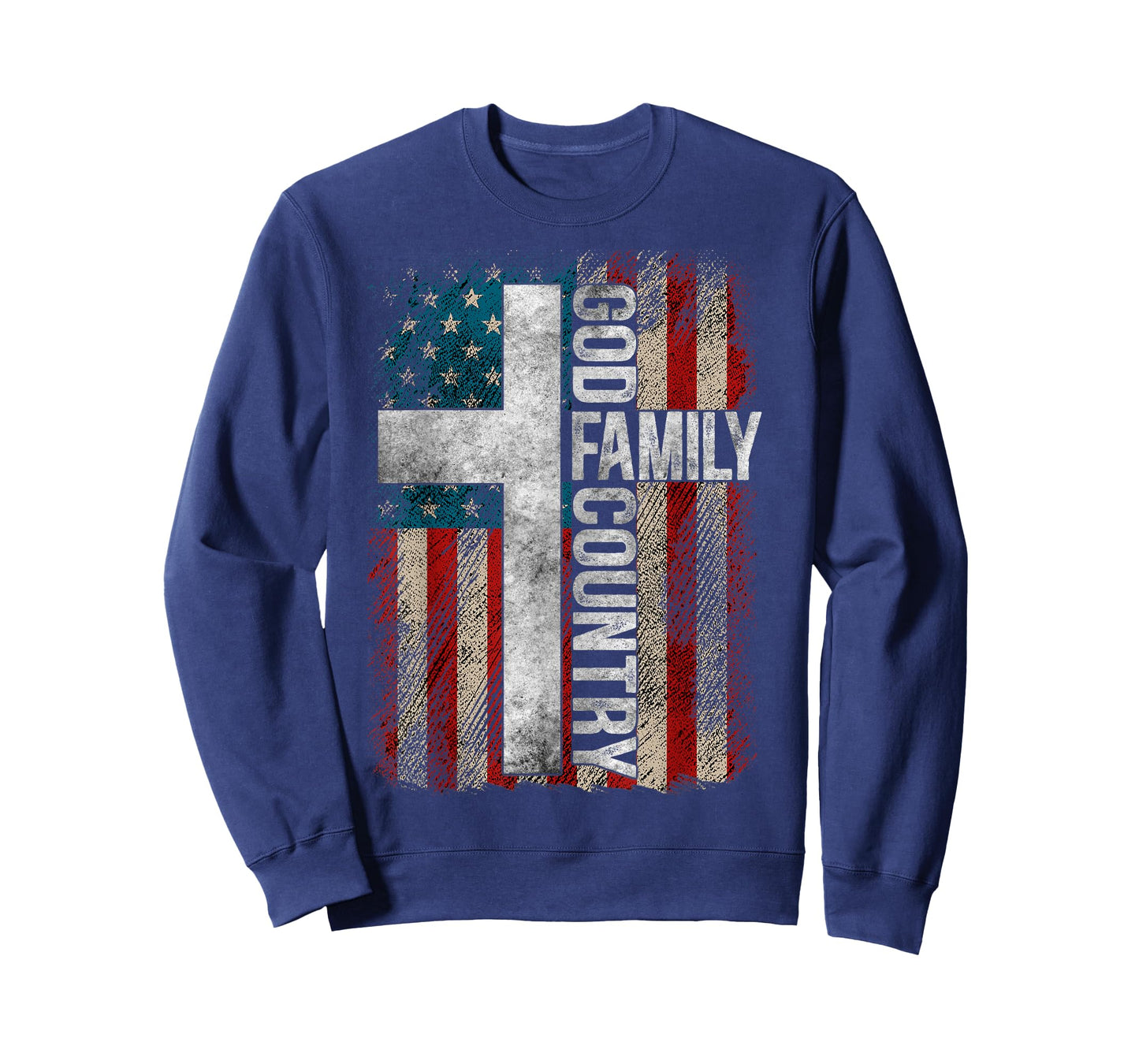 God Family Country - Patriotic Christian Cross USA Women Men T-Shirt