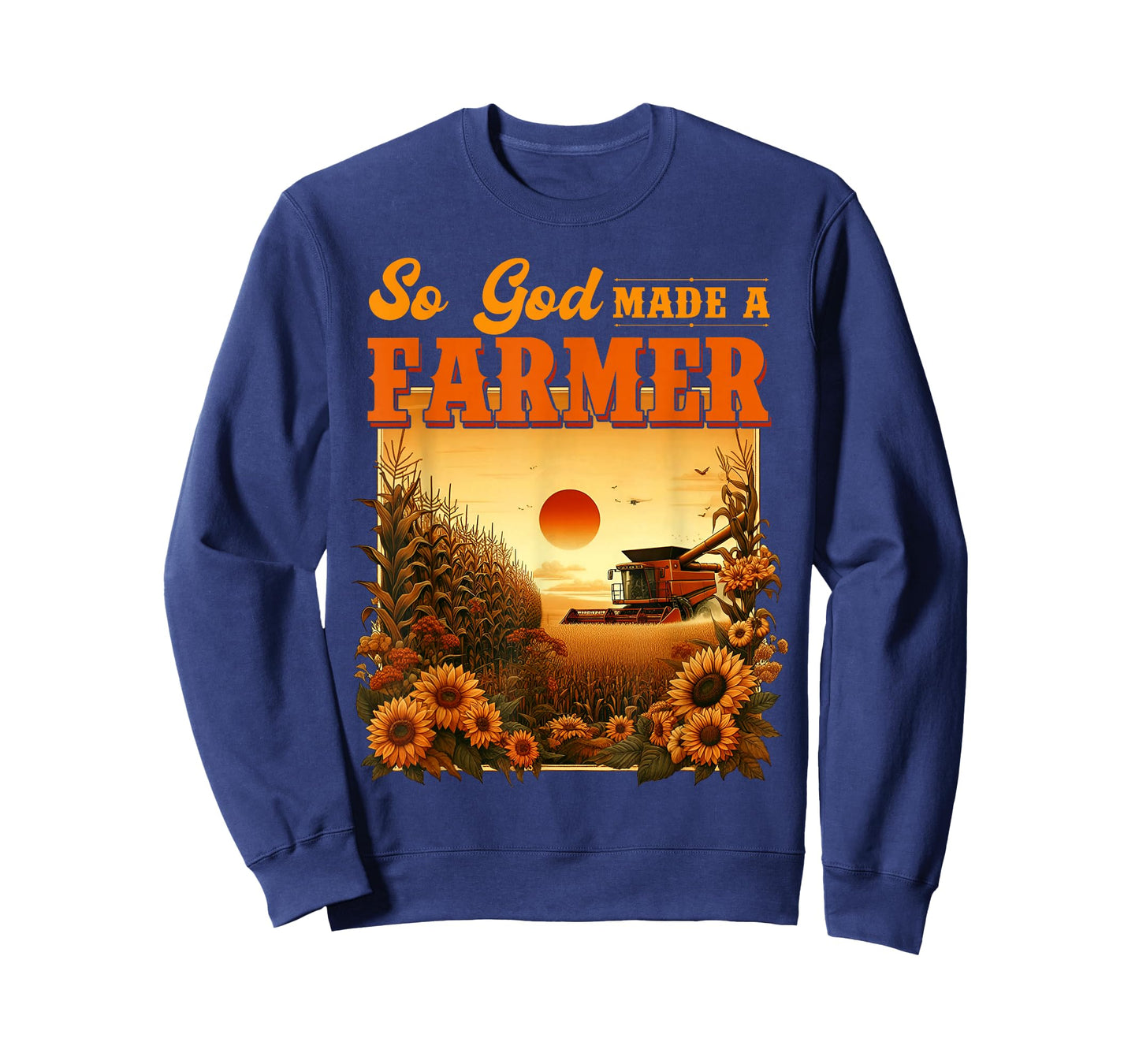 So God Made A Farmer, Farm Life, Christian Vintage Sunflower T-Shirt