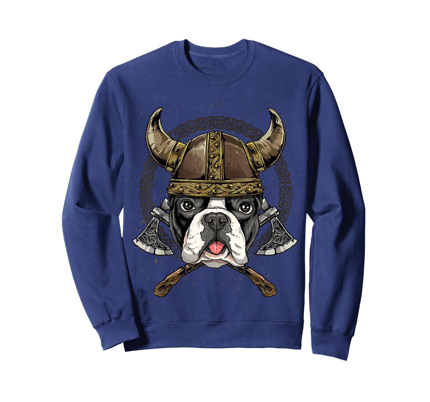 Viking French Bulldog Dog with Viking Helmet Mjolnir Axes T-Shirt