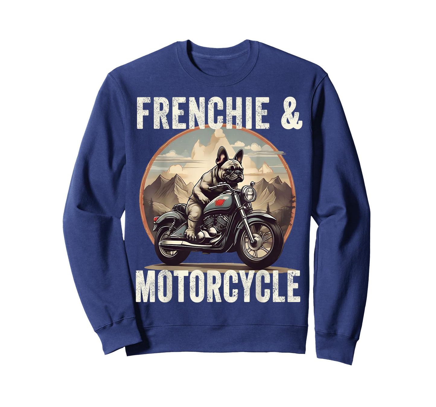 Frenchie And Motorcycle Dog Lovers Funny French Bulldog Dad Men Women T-Shirt