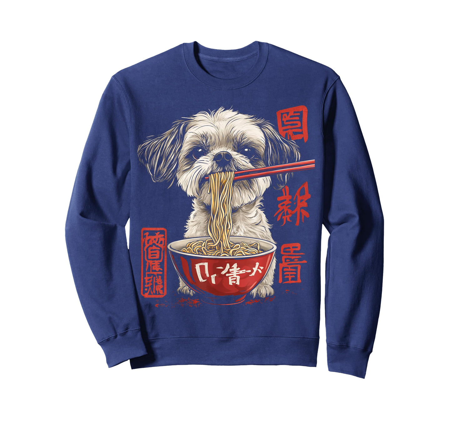 Shih Tzu Dog Eating Ramen Noodle T-Shirt