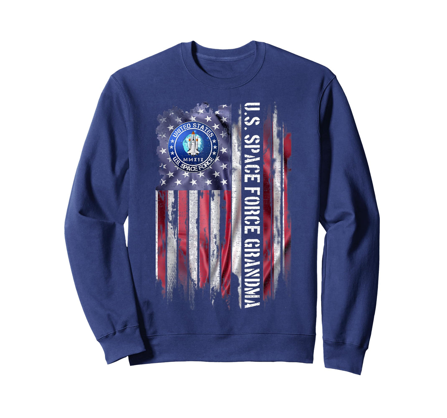 Vintage USA American Flag Proud US Space Force Grandma Funny T-Shirt for Women Men