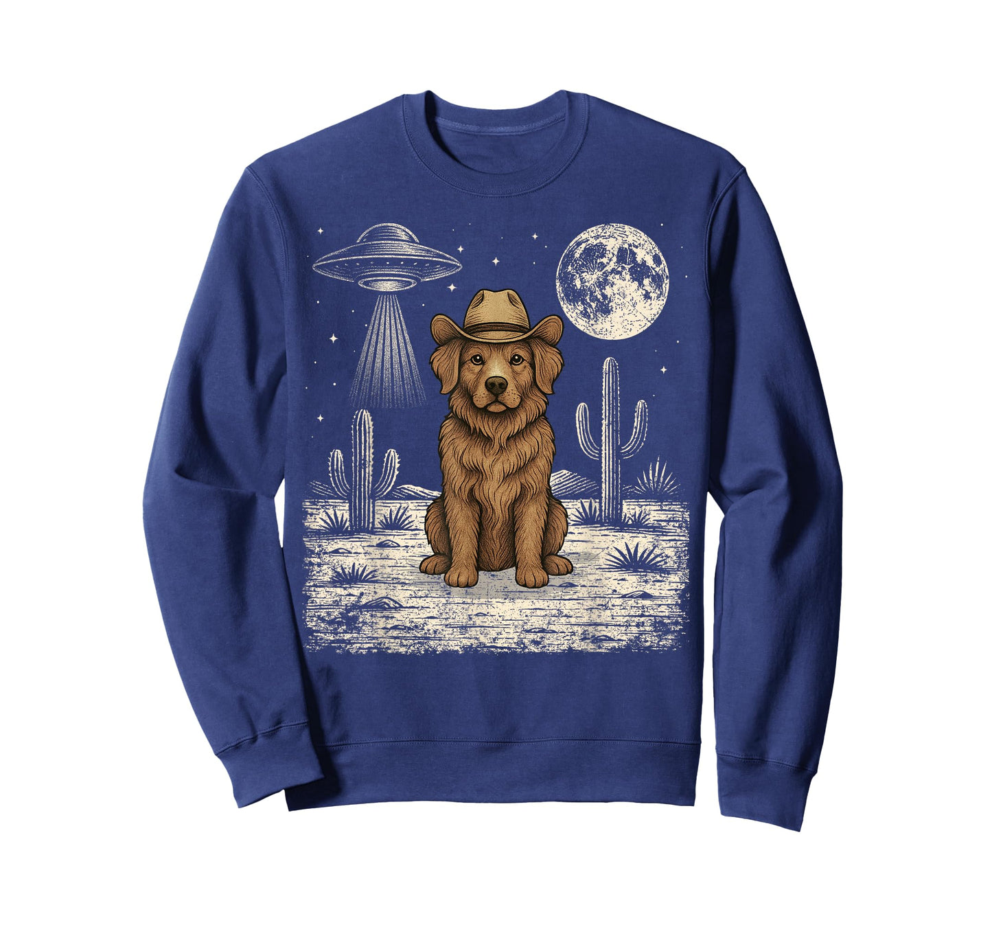 Funny Nova Scotia Duck Tolling Retriever Cowboy Western UFO T-Shirt