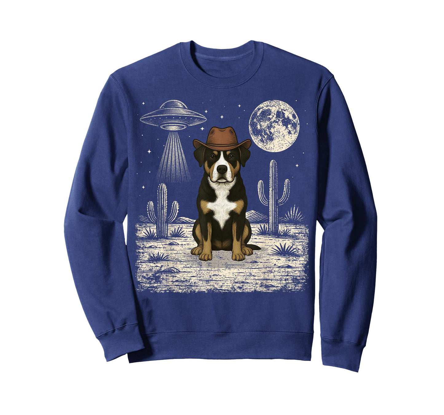 Funny Greater Swiss Mountain Dog Cowboy Western UFO T-Shirt