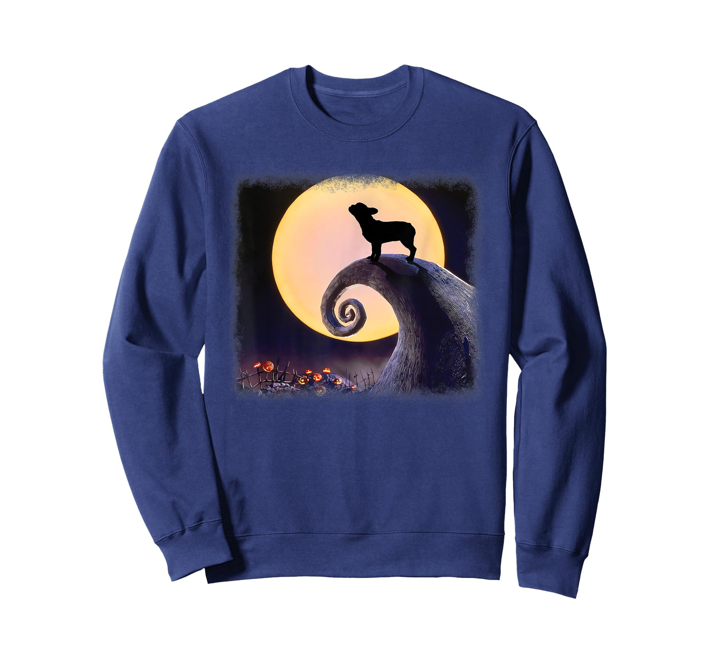Funny French Bulldog and Moon Halloween Costume Men Women Kids T-Shirt