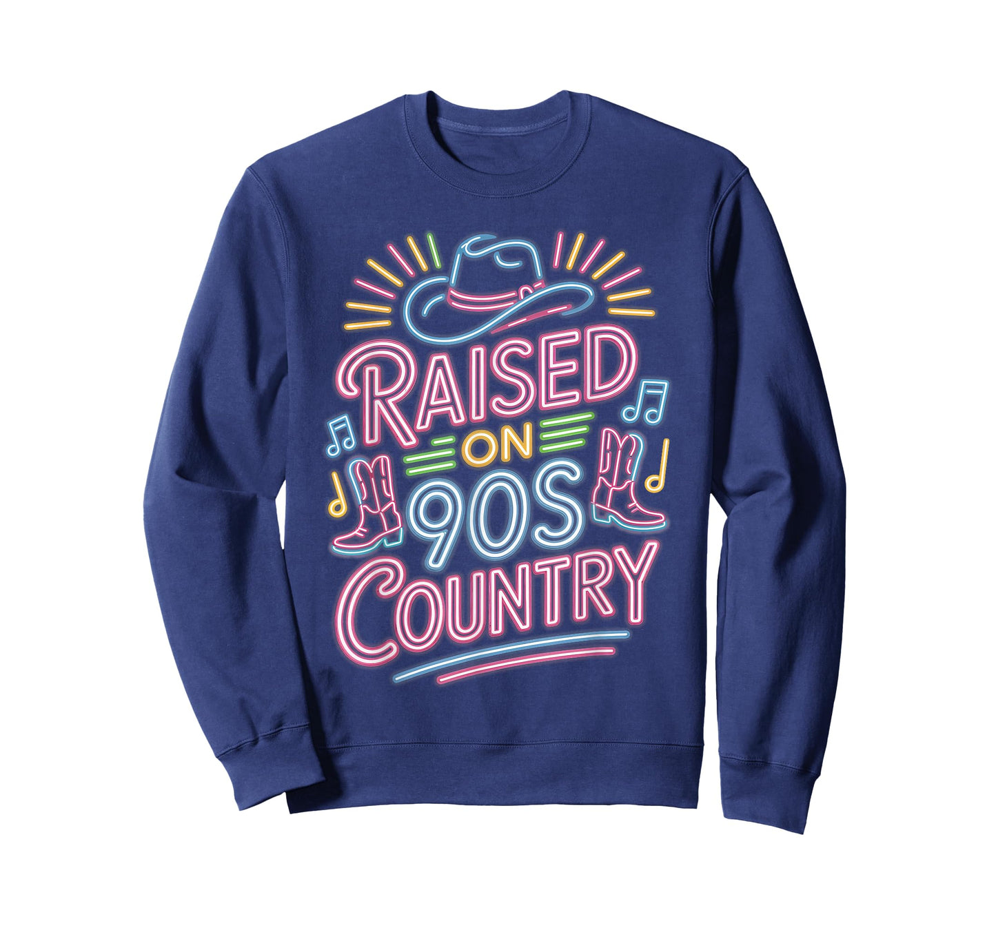 Western Cowboy Hat Boots, Raised on 90s Country Music Lovers T-Shirt