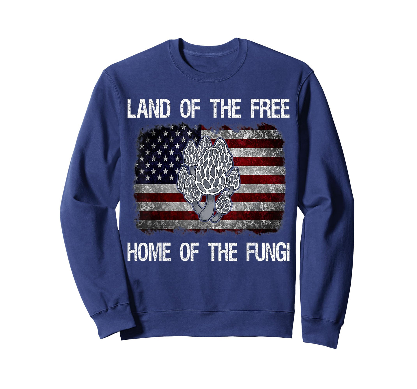 Home of The Free Land of The Fungi USA Flag Morel Hunter T-Shirt