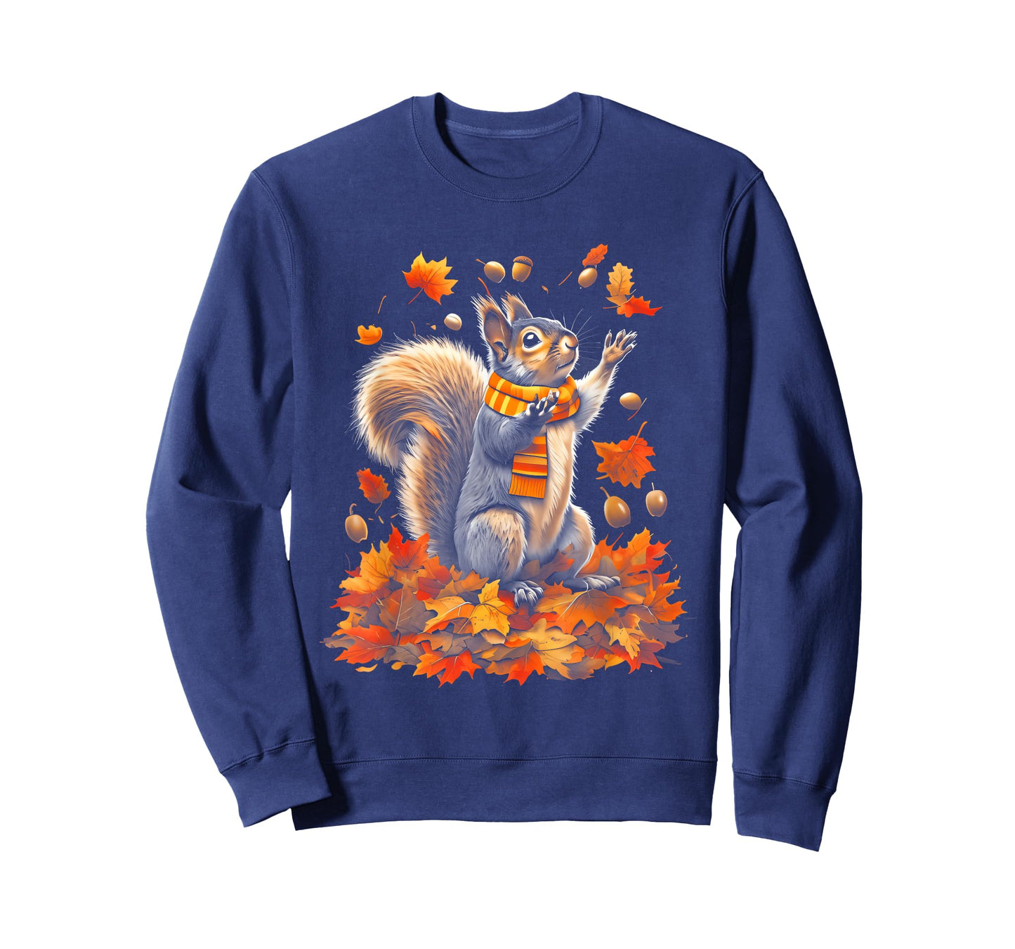 Cute Squirrel With Fall Leaves Autumn Animal Thanksgiving T-Shirt