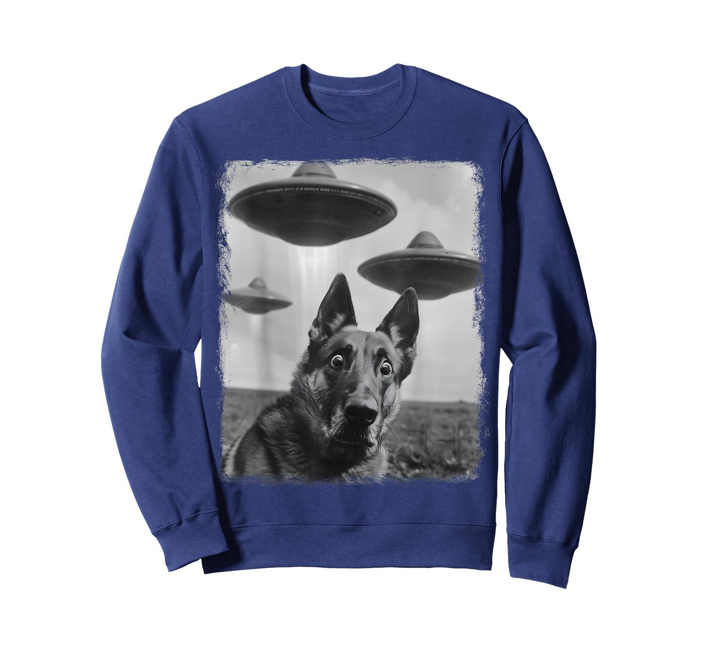 German Shepherd Dog UFO Alien Extraterrestrial Selfie T-Shirt